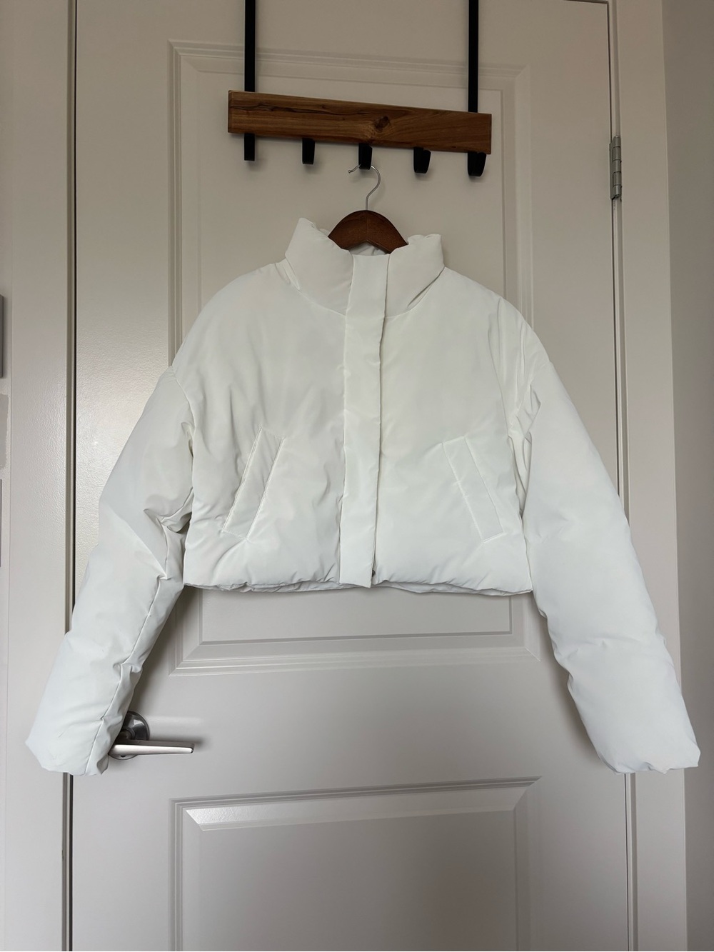 Garage Puffer, Padded Puff in Bright White. Cropped, Never worn. Size Small - Picture 2 of 7